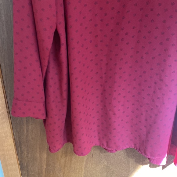 Burgundy Evri Tunic style blouse 3x - Picture 3 of 5